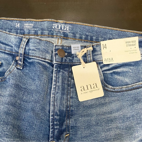 A.N.A. High Rise Straight Leg Jeans in Medium Bloom Size 14 NWT - Picture 9 of 13